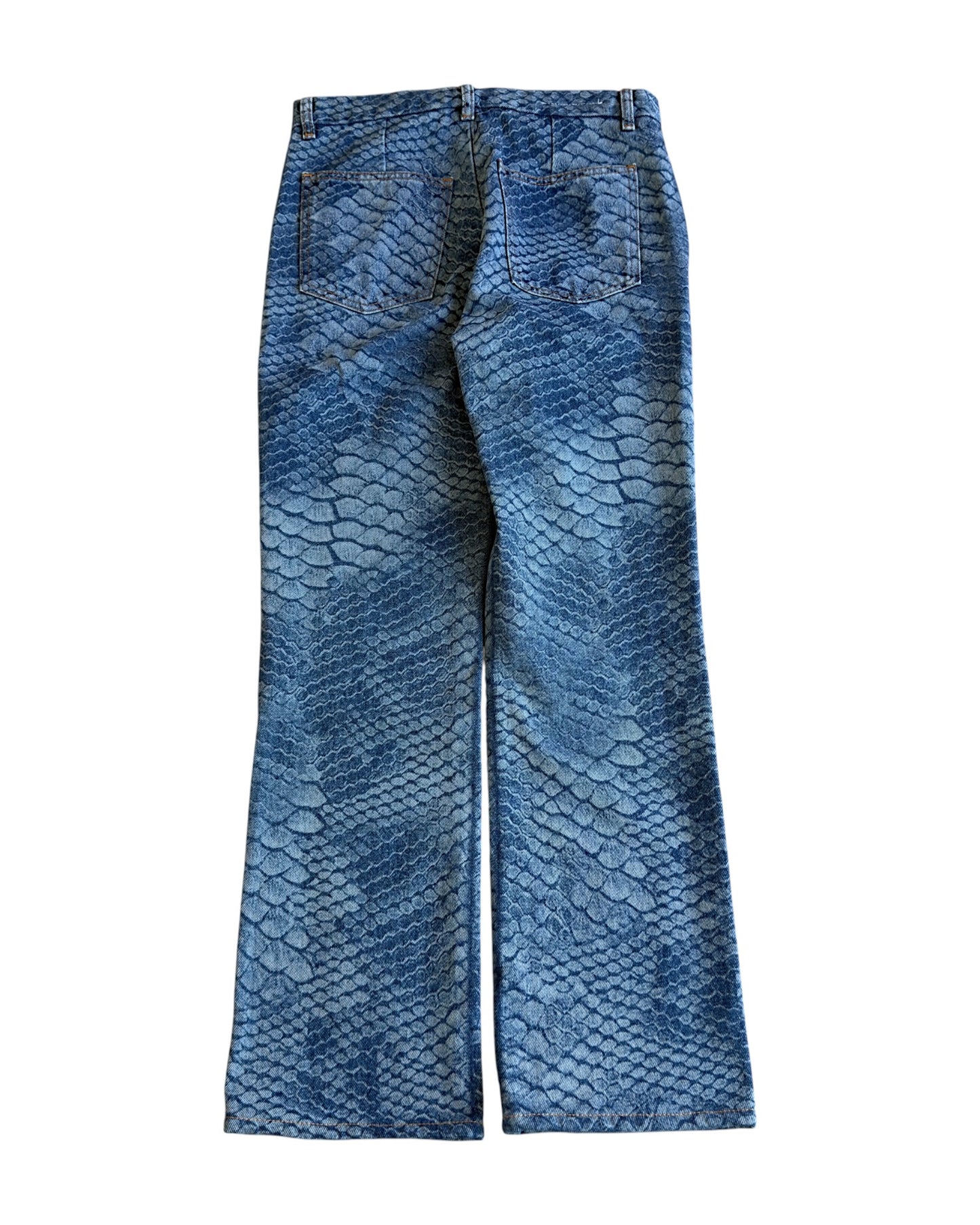 Maison Margiela MM6 SS22 Snakeskin Pattern Straight Denim Jeans
