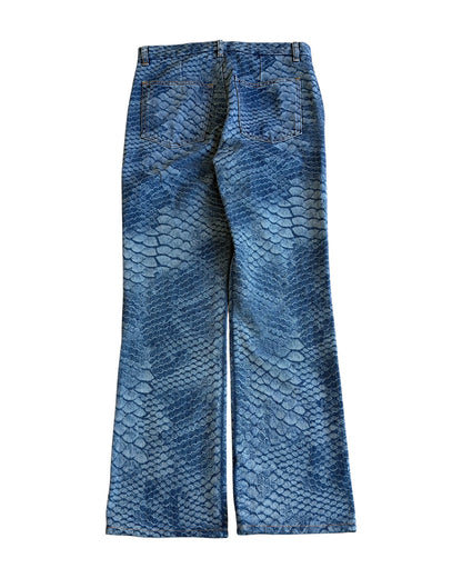 Maison Margiela MM6 SS22 Snakeskin Pattern Straight Denim Jeans