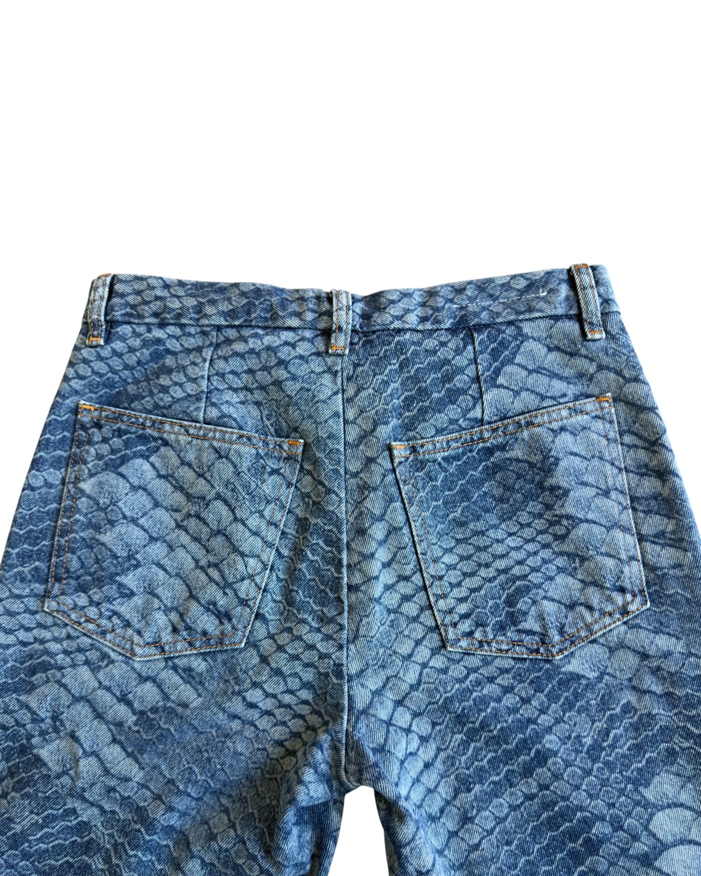 Maison Margiela MM6 SS22 Snakeskin Pattern Straight Denim Jeans