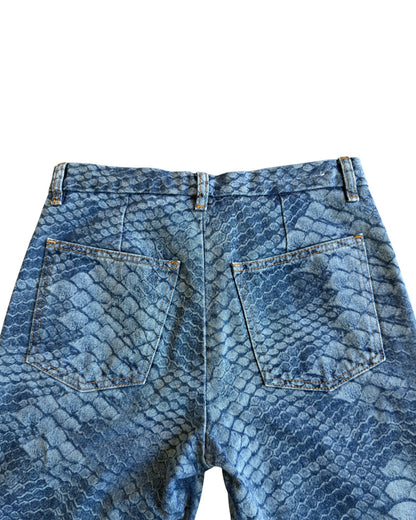 Maison Margiela MM6 SS22 Snakeskin Pattern Straight Denim Jeans