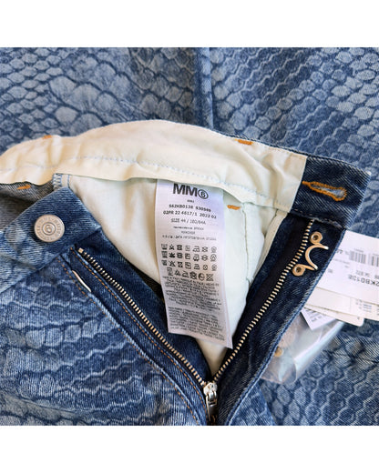 Maison Margiela MM6 SS22 Snakeskin Pattern Straight Denim Jeans