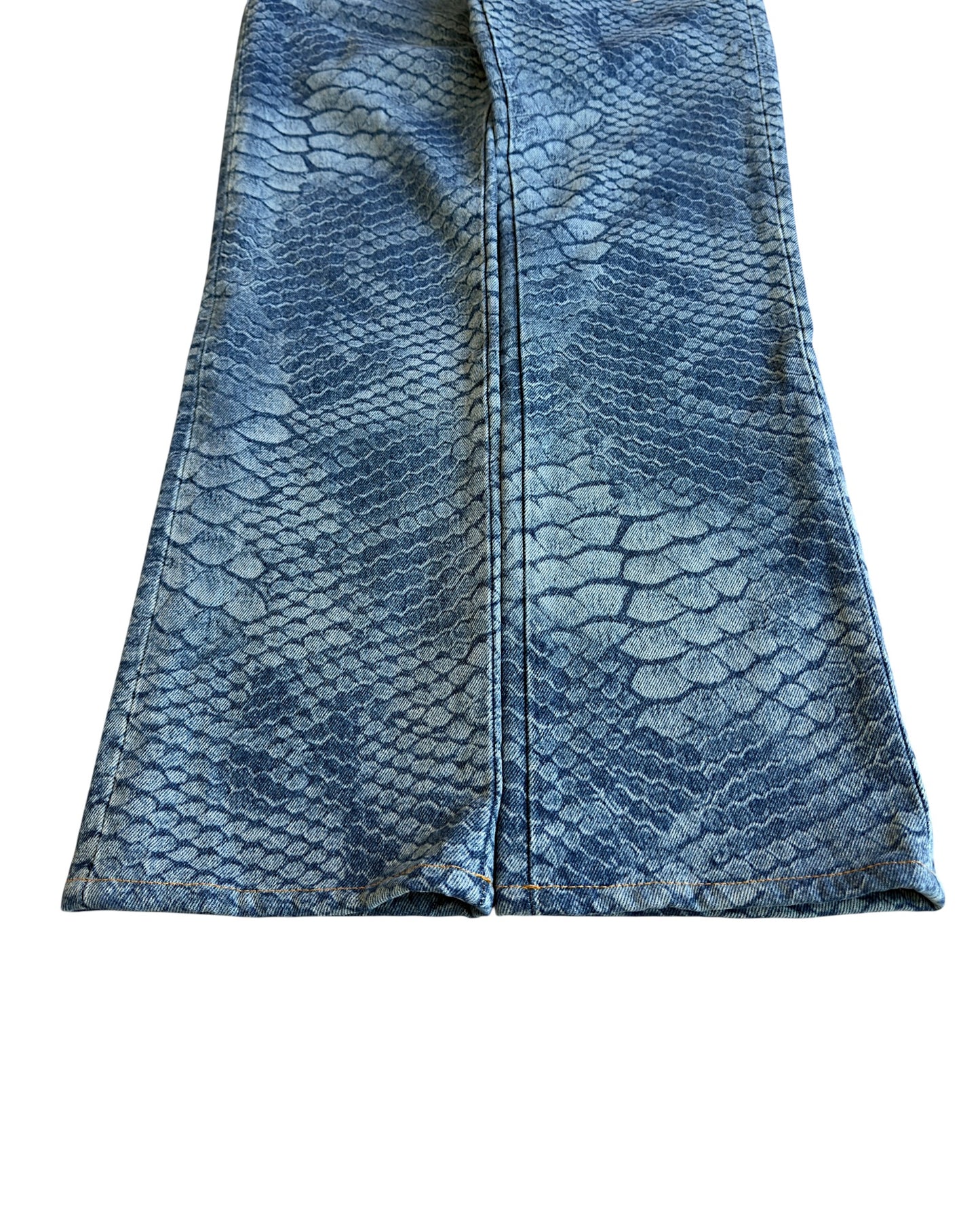 Maison Margiela MM6 SS22 Snakeskin Pattern Straight Denim Jeans