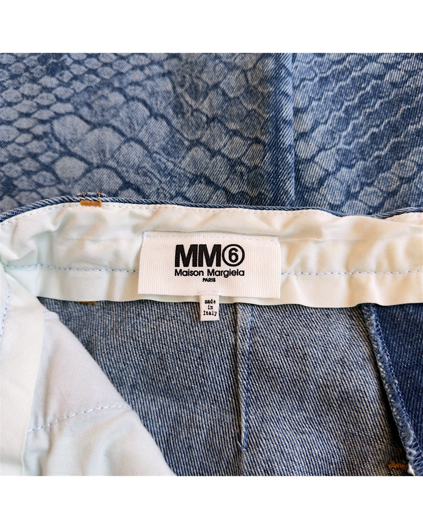 Maison Margiela MM6 SS22 Snakeskin Pattern Straight Denim Jeans