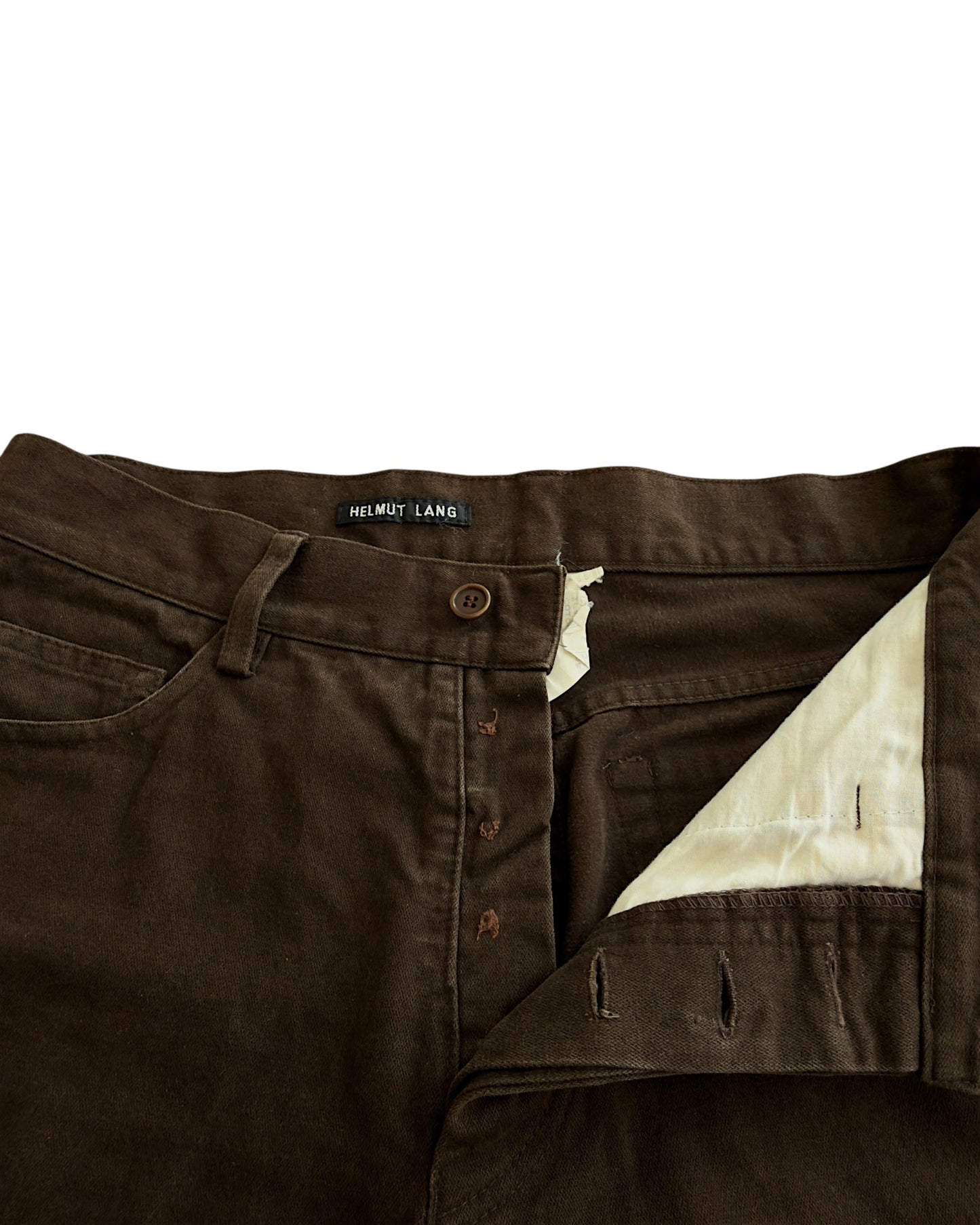 Helmut Lang 2000s Slim Brown Denim Jeans