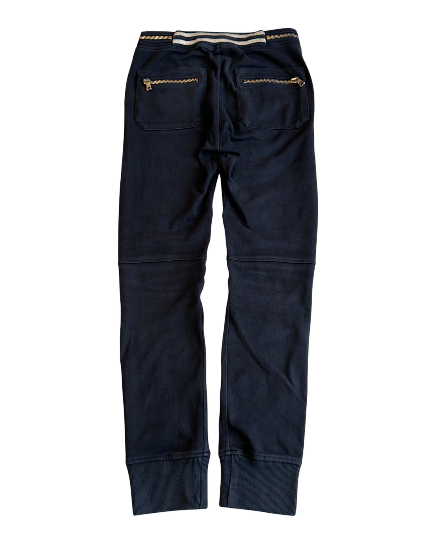 Balmain Gold Gimmick Zipper Jogger Biker Sweatpants