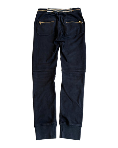 Balmain Gold Gimmick Zipper Jogger Biker Sweatpants