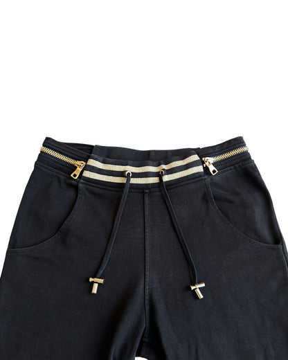 Balmain Gold Gimmick Zipper Jogger Biker Sweatpants