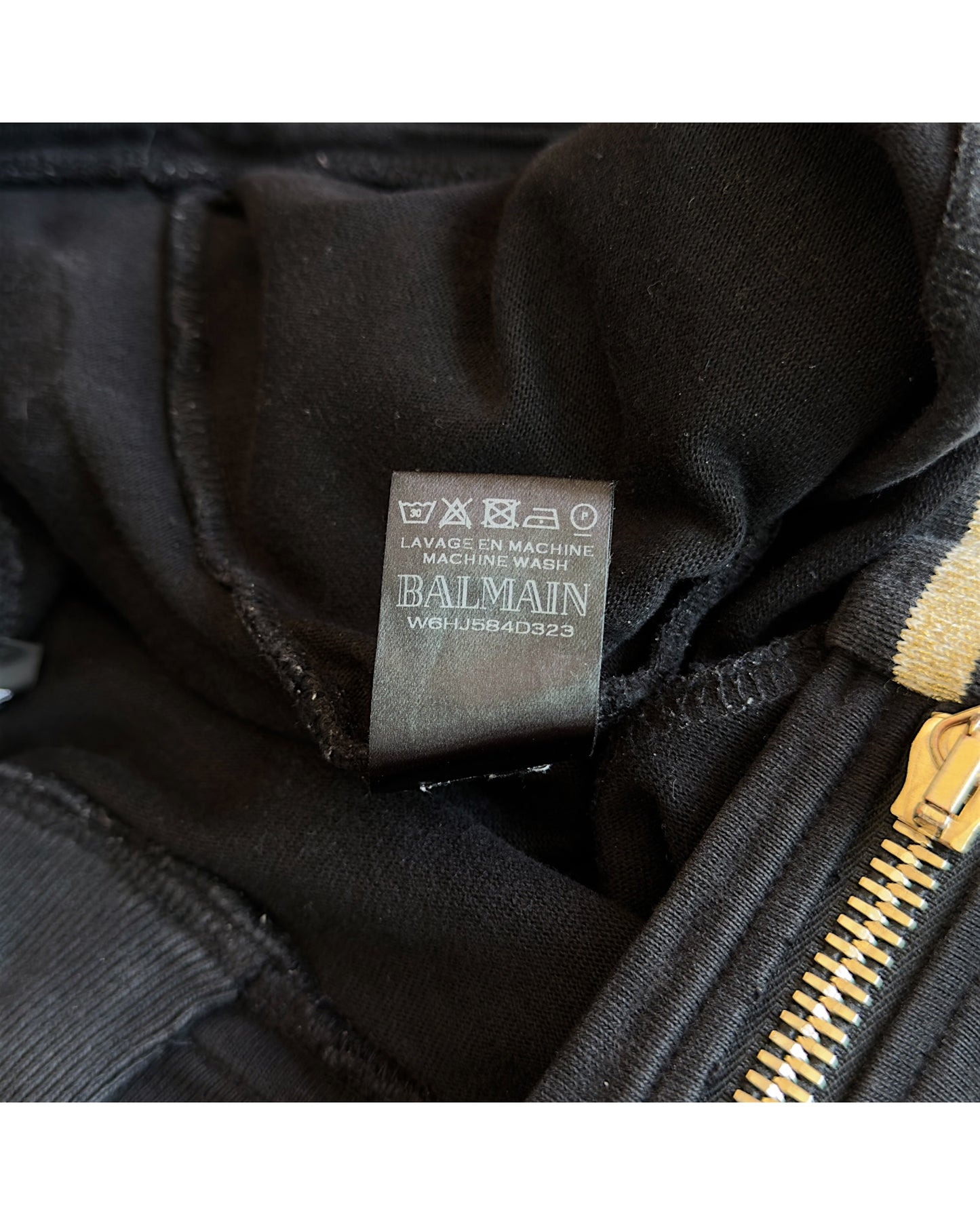 Balmain Gold Gimmick Zipper Jogger Biker Sweatpants