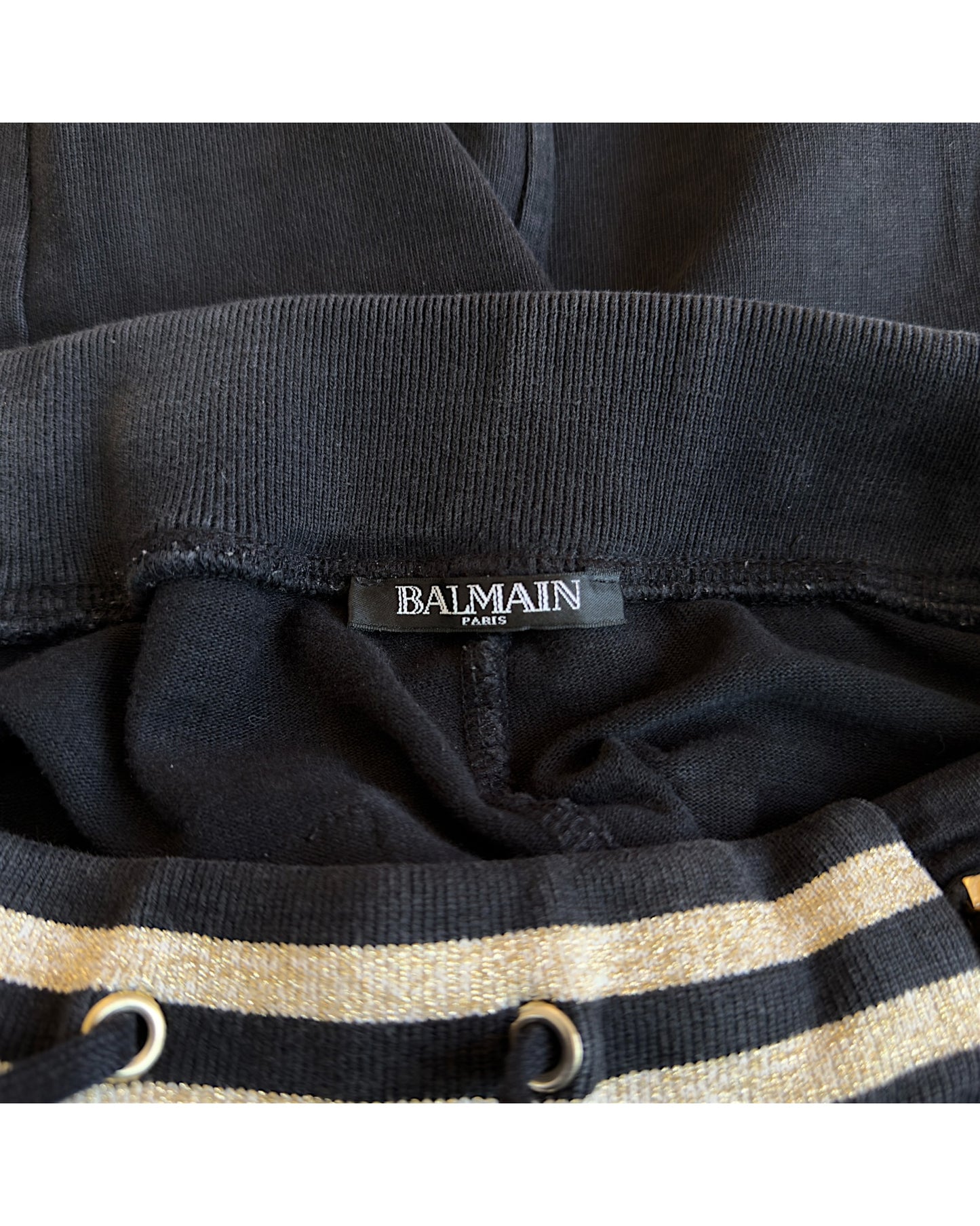 Balmain Gold Gimmick Zipper Jogger Biker Sweatpants