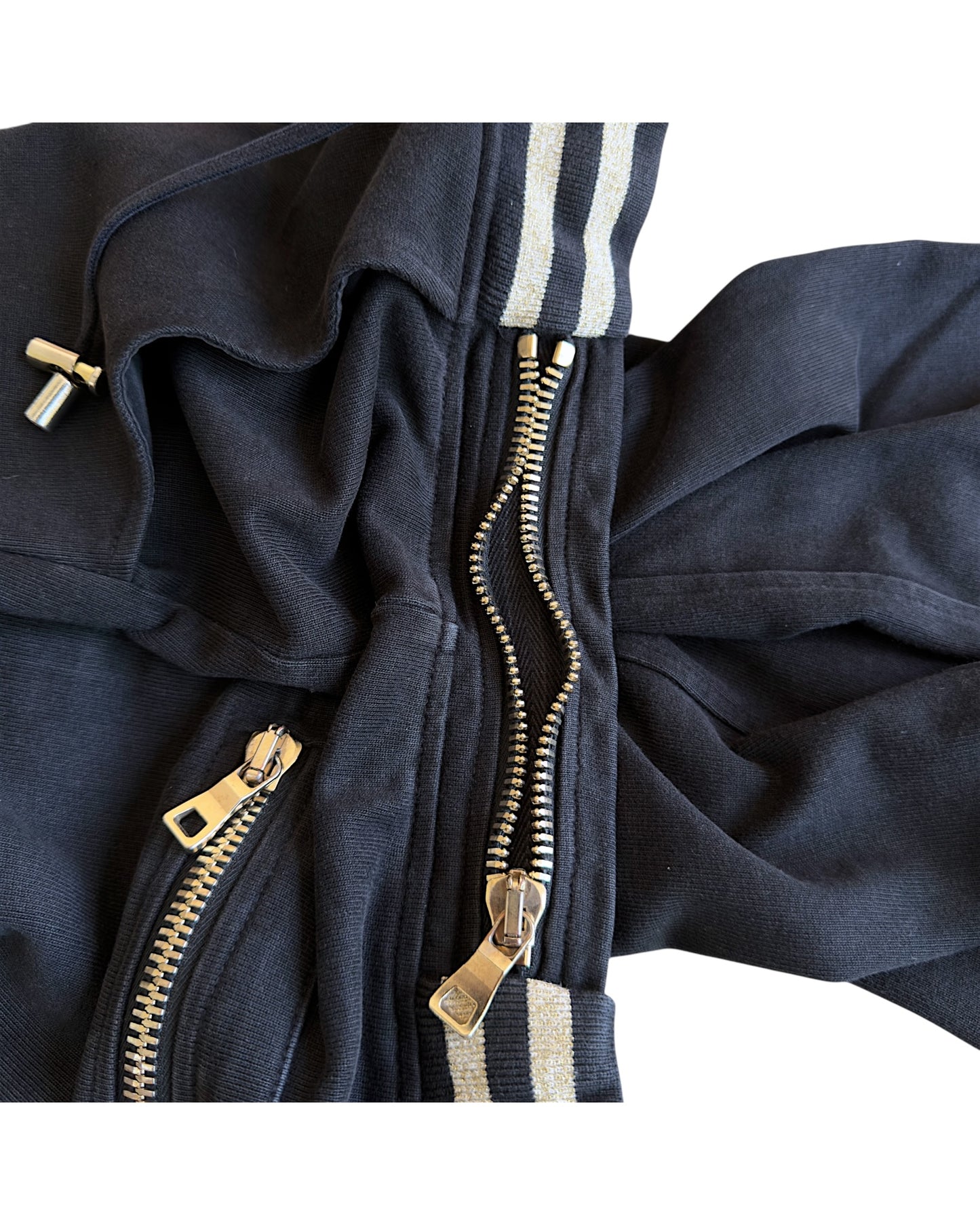 Balmain Gold Gimmick Zipper Jogger Biker Sweatpants