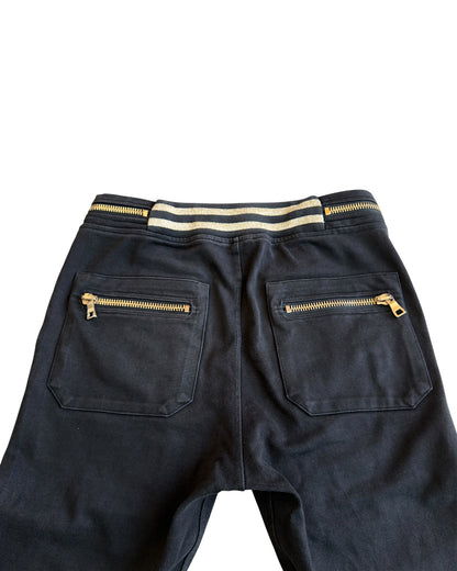 Balmain Gold Gimmick Zipper Jogger Biker Sweatpants