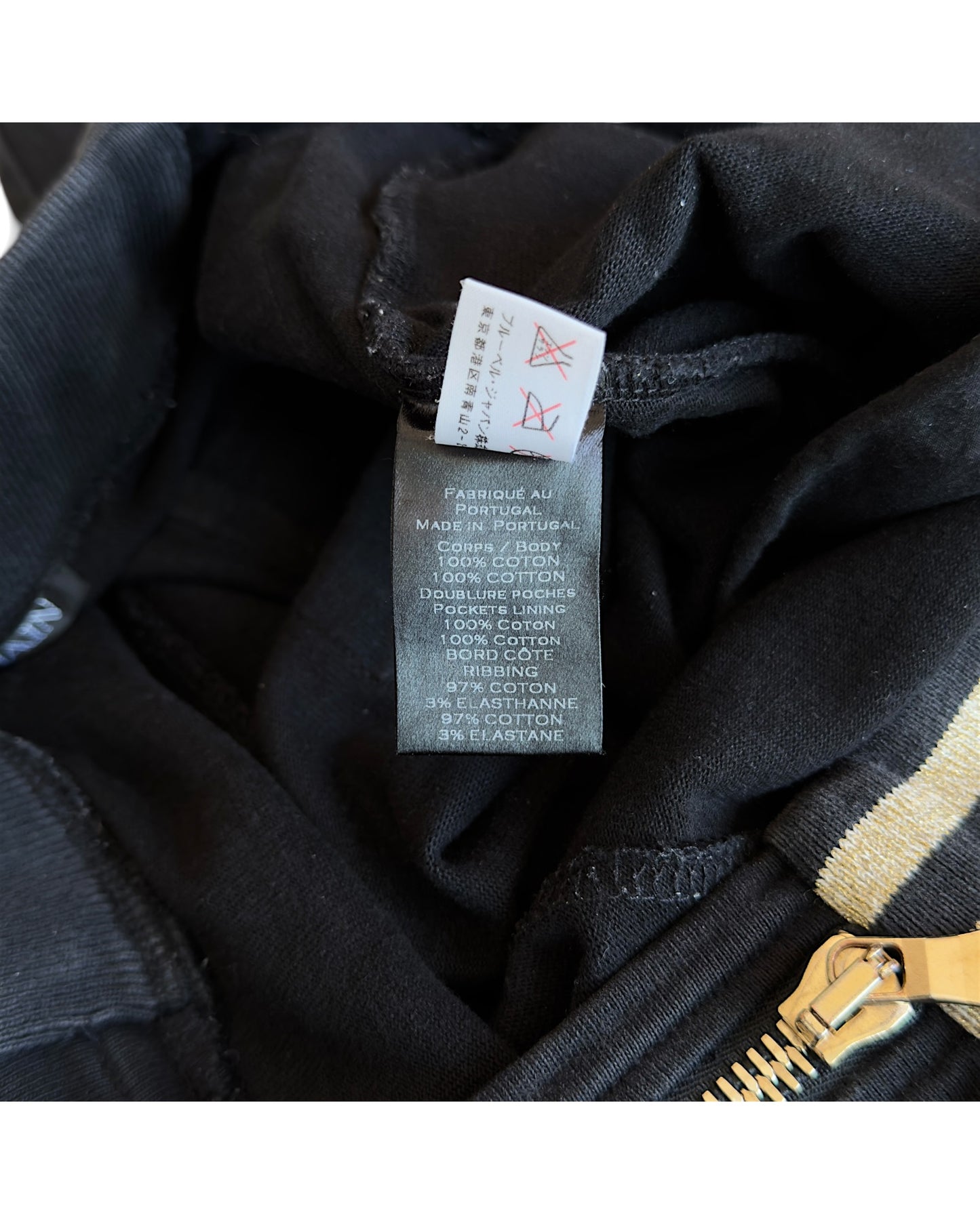 Balmain Gold Gimmick Zipper Jogger Biker Sweatpants