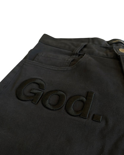 Undercover SS14 "Psychocandy" God Dog Embroidered Text Skinny Pants