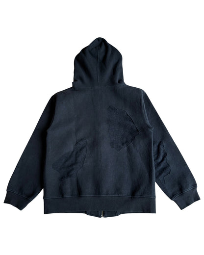 Schlussel Terry Cloth Inverted Fabric Patches Hoodie