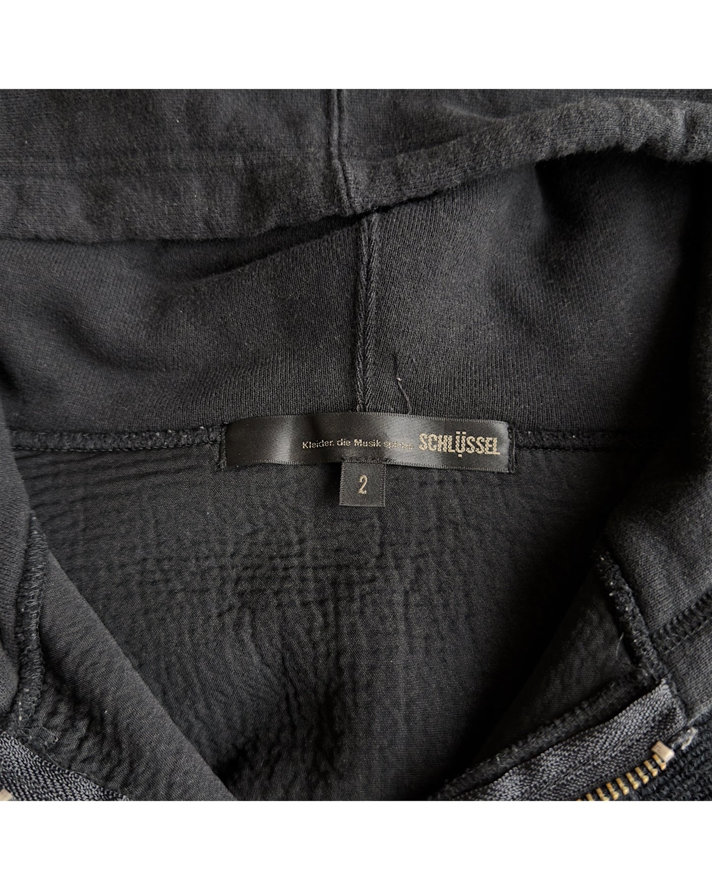 Schlussel Terry Cloth Inverted Fabric Patches Hoodie