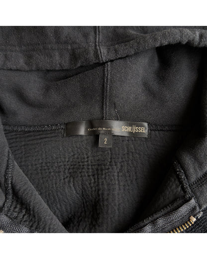 Schlussel Terry Cloth Inverted Fabric Patches Hoodie