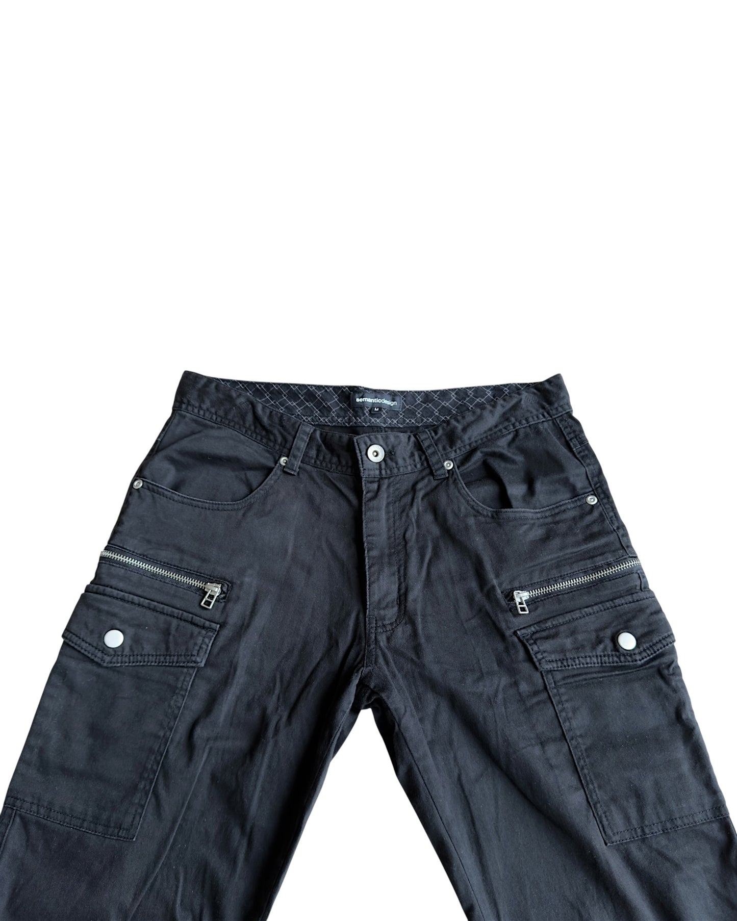 Semantic Design Brushed Cotton Cargo Stacked Pants