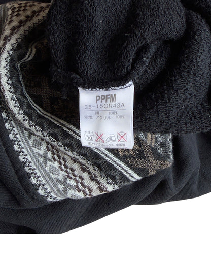 PPFM 2000s Aztec Pattern Trim 3-Zip Double Hood Sweatshirt