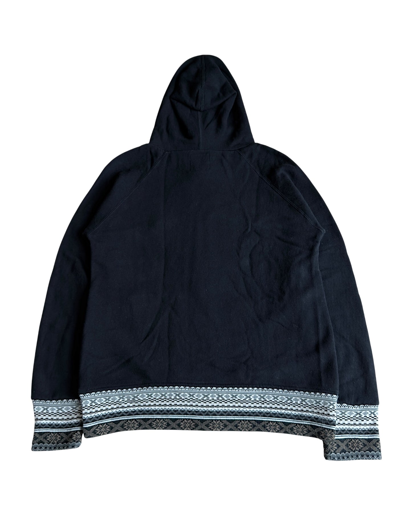 PPFM 2000s Aztec Pattern Trim 3-Zip Double Hood Sweatshirt