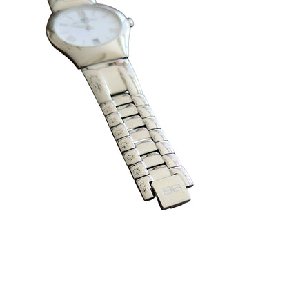 Balenciaga Vintage Roman White Circle Dial Stainless Steel Quartz Watch
