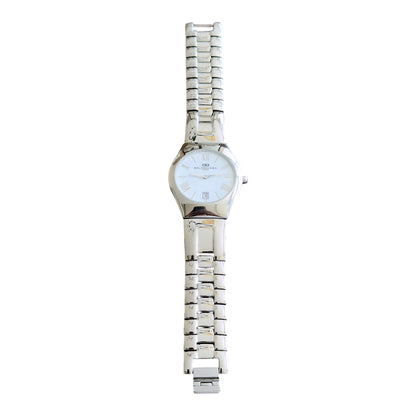 Balenciaga Vintage Roman White Circle Dial Stainless Steel Quartz Watch