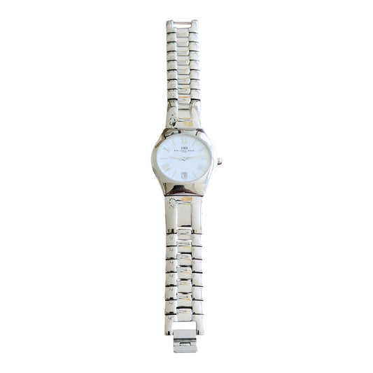 Balenciaga Vintage Roman White Circle Dial Stainless Steel Quartz Watch