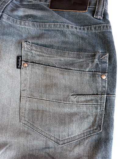 Tornado Mart Mega Whisker Marble Print Ash Bootcut Denim Jeans