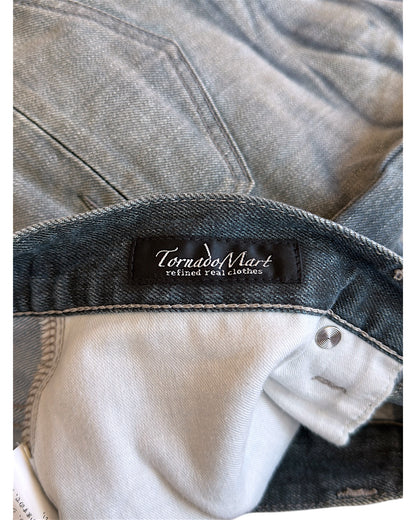 Tornado Mart Mega Whisker Marble Print Ash Bootcut Denim Jeans