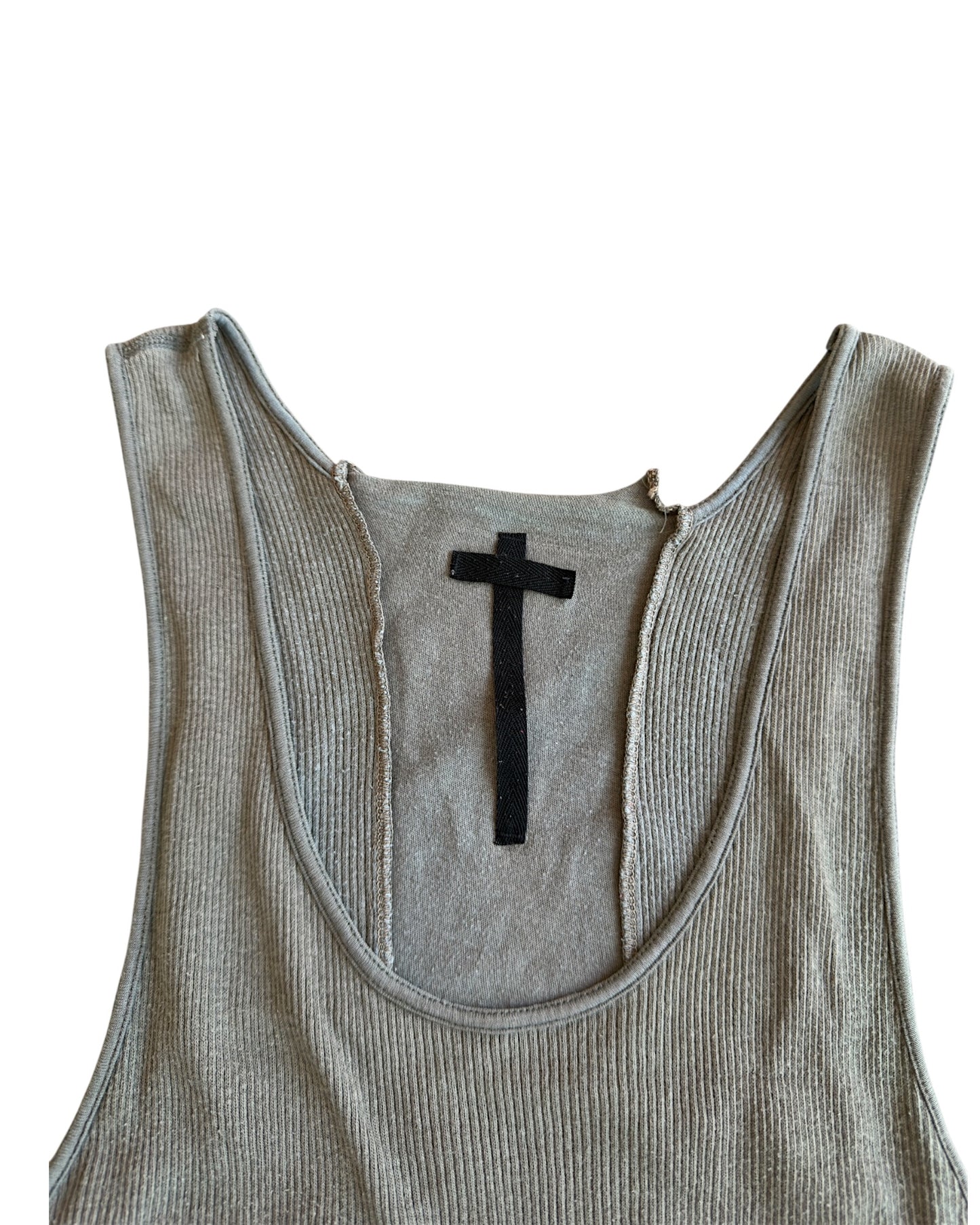 L.G.B. (Le Grande Bleu) Moss Green Back Cross Patch Tank Top Shirt