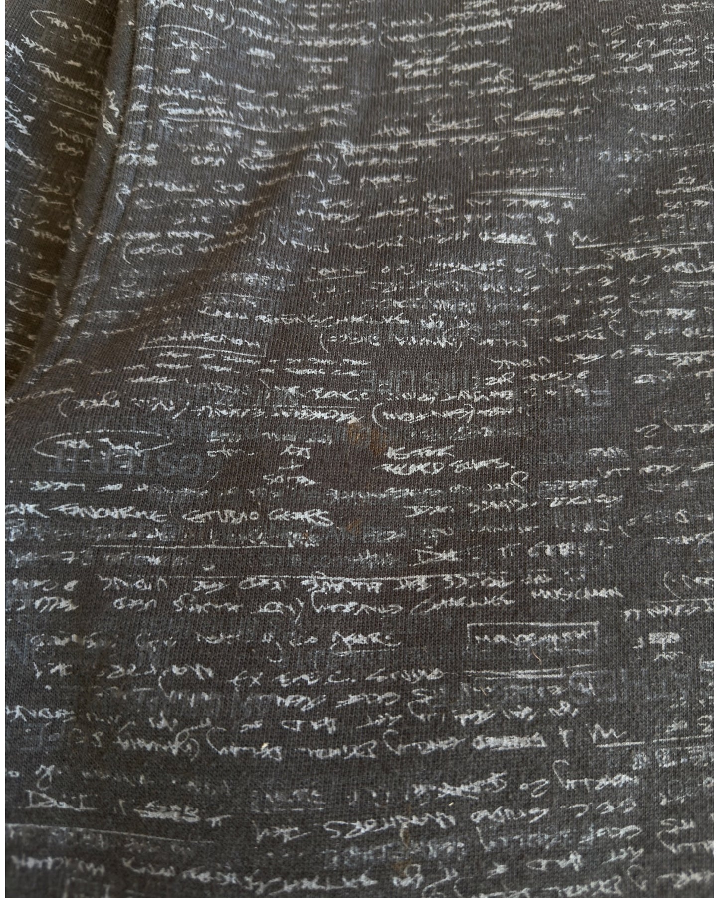Defective Struct Fur Hood All-Over Script Print Zip Sweatshirt