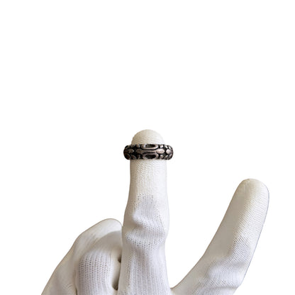 A&G Rock 925 Sterling Silver Fleur De Lis Engraved Band Ring