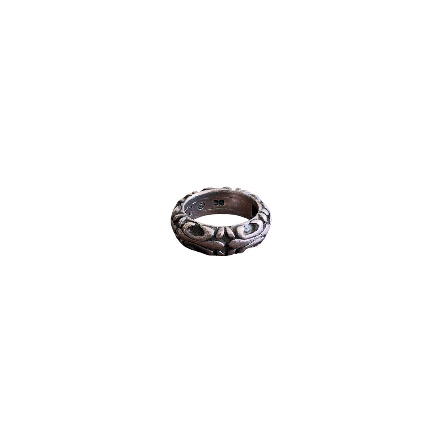 A&G Rock 925 Sterling Silver Fleur De Lis Engraved Band Ring