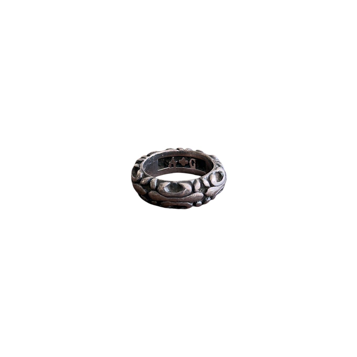 A&G Rock 925 Sterling Silver Fleur De Lis Engraved Band Ring