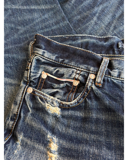 GOA Crash Distressed Repaired Raw Selvedge Denim Jeans