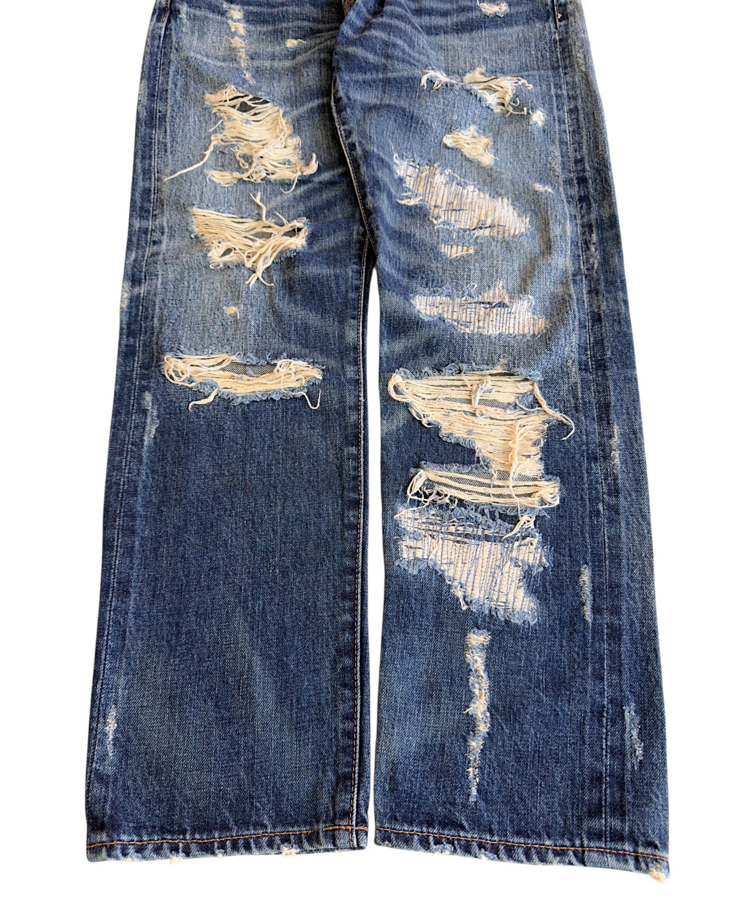 GOA Crash Distressed Repaired Raw Selvedge Denim Jeans