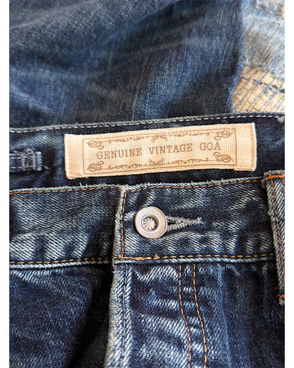 GOA Crash Distressed Repaired Raw Selvedge Denim Jeans