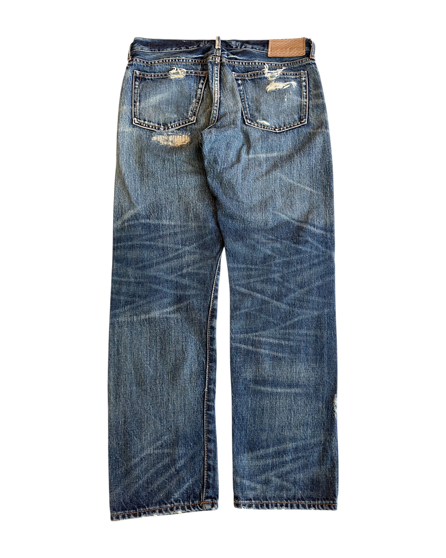 GOA Crash Distressed Repaired Raw Selvedge Denim Jeans