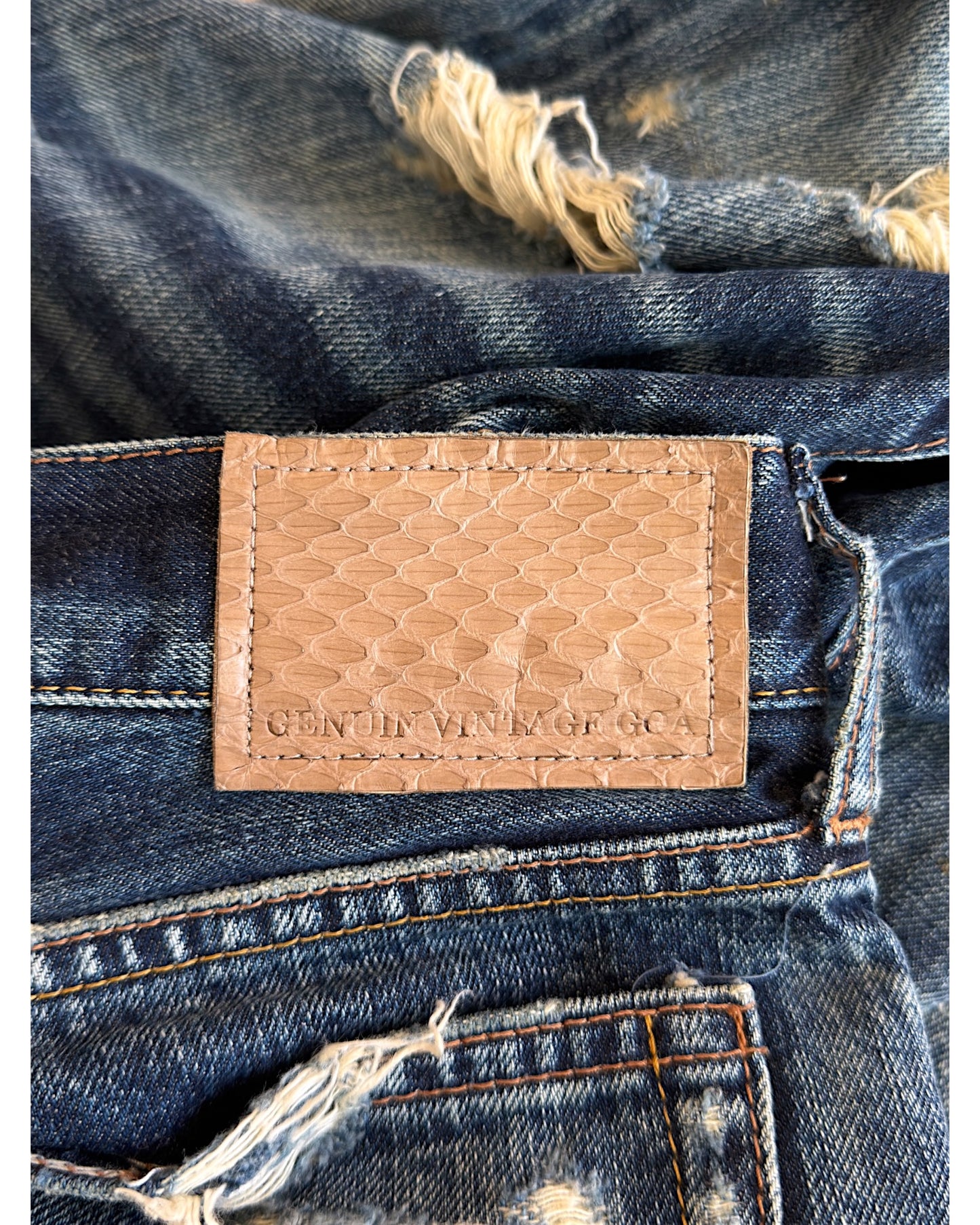GOA Crash Distressed Repaired Raw Selvedge Denim Jeans