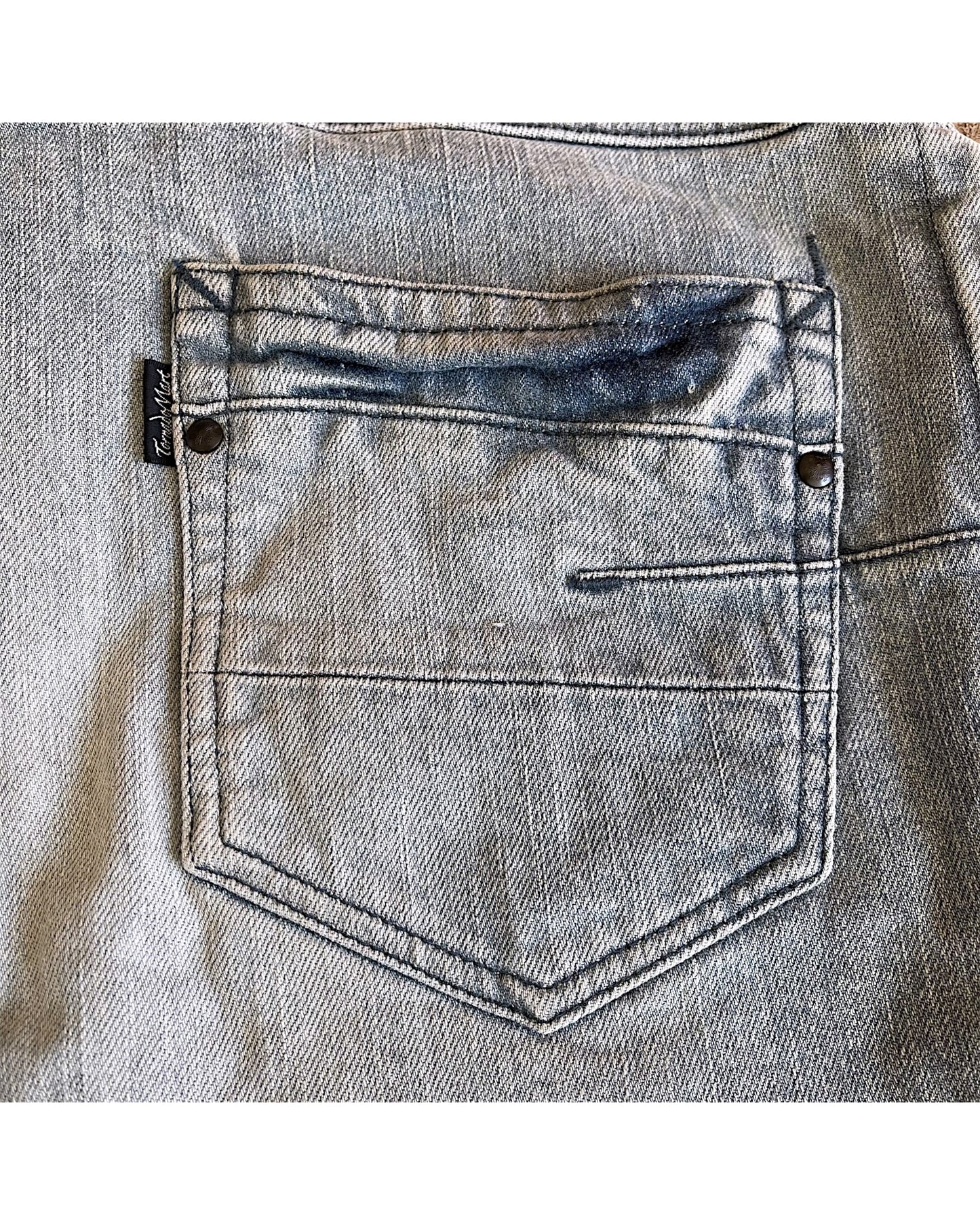 Tornado Mart Side Lace-Up Light Blue Washed Denim Shorts