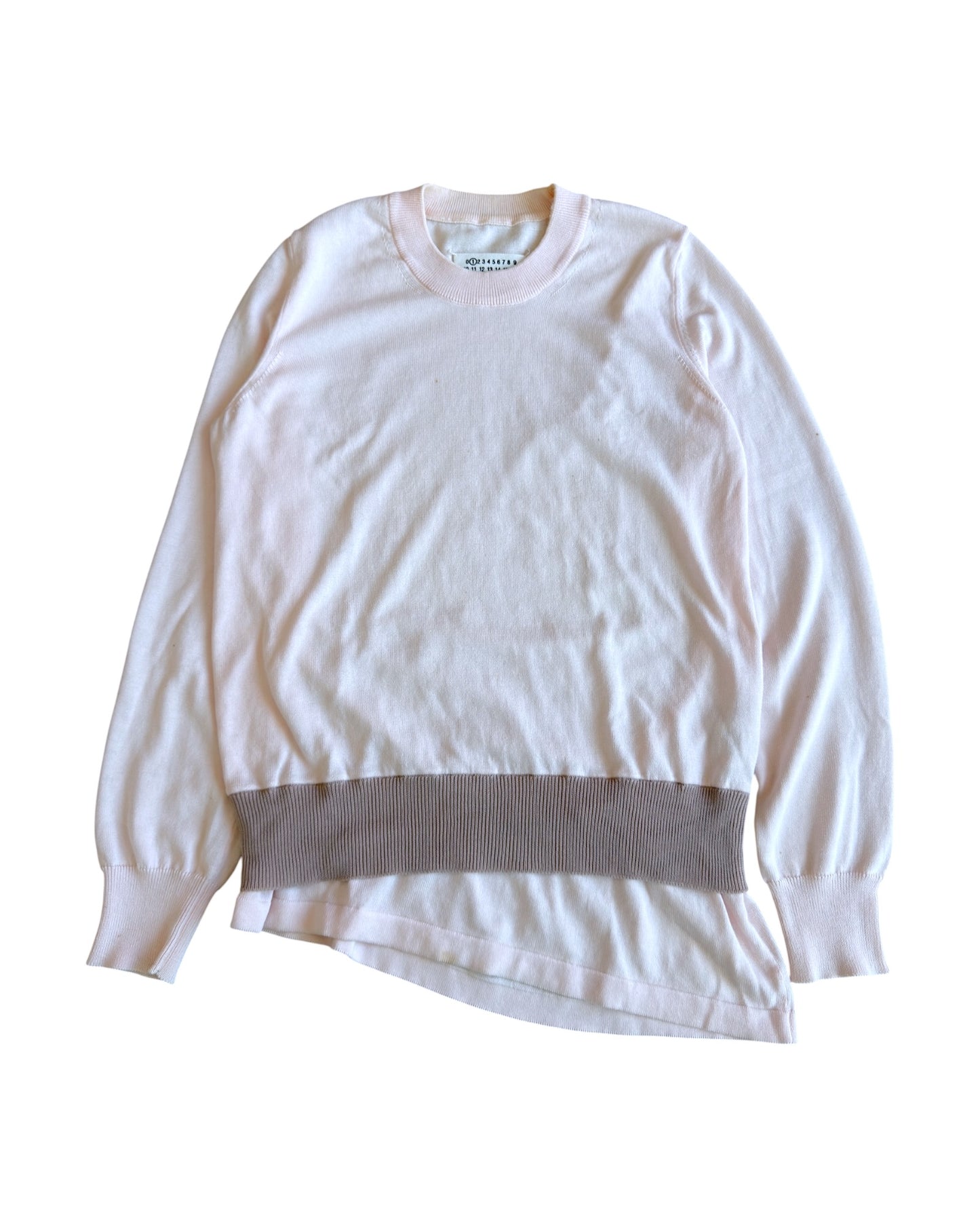 Maison Margiela SS14 Reconstructed Ribbing Asymmetric Cotton Knit Sweater