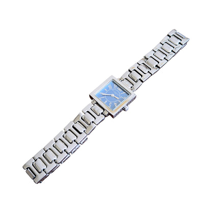 Balenciaga Vintage Blue Dial Square Case Stainless Steel Quartz Watch
