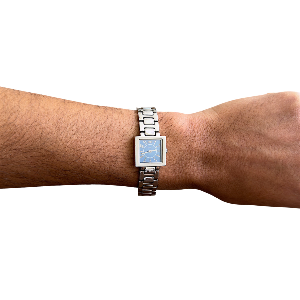 Balenciaga Vintage Blue Dial Square Case Stainless Steel Quartz Watch