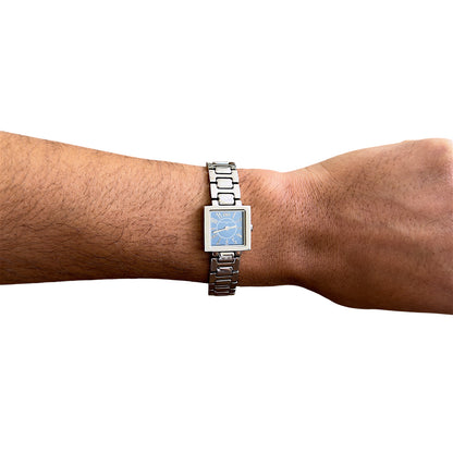 Balenciaga Vintage Blue Dial Square Case Stainless Steel Quartz Watch