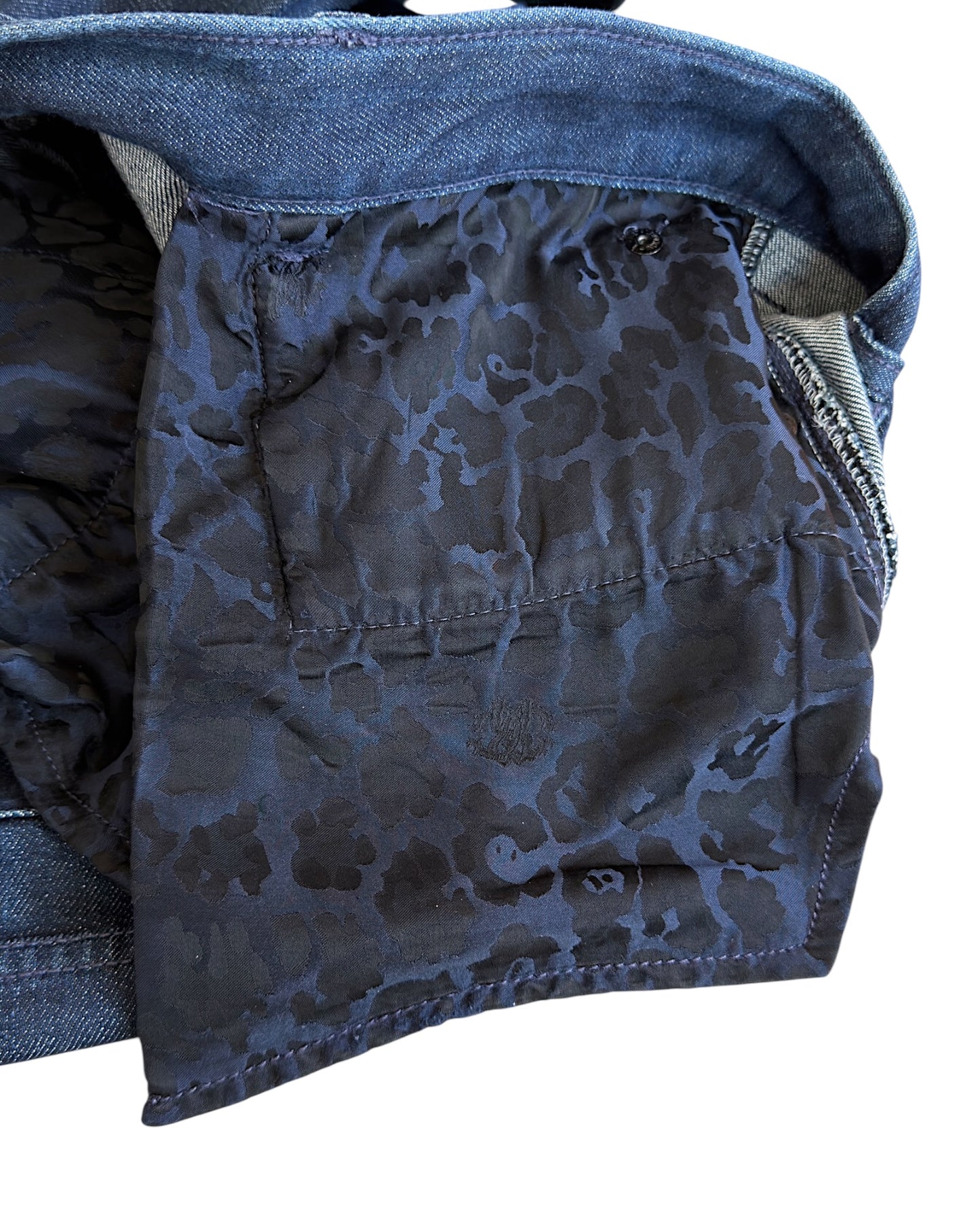 Roberto Cavalli Leather Pocket Indigo Blue Straight Denim Jeans