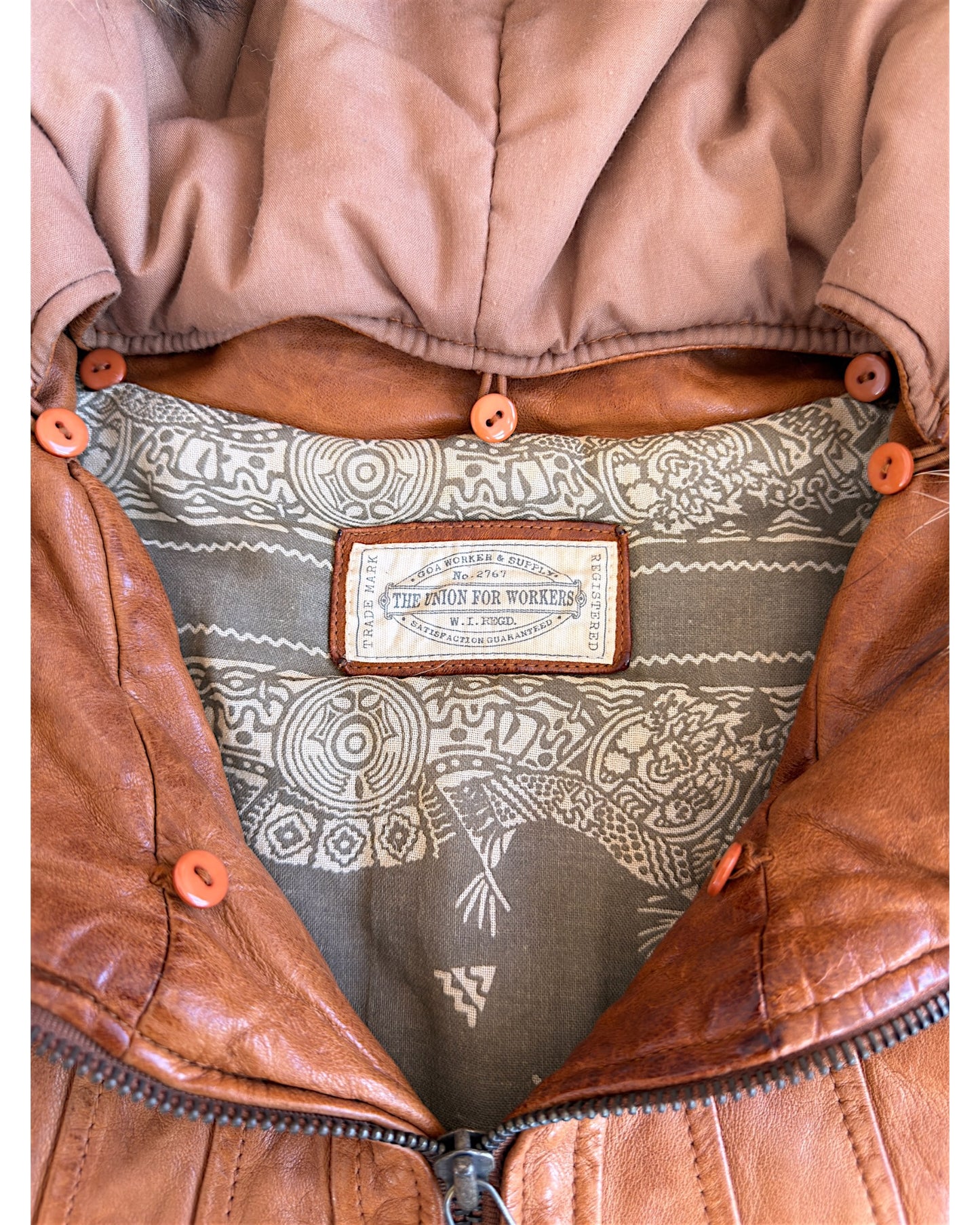 GOA Raccoon Fur Sheepskin Leather Riders Jacket