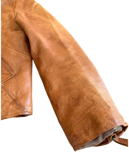 GOA Raccoon Fur Sheepskin Leather Riders Jacket