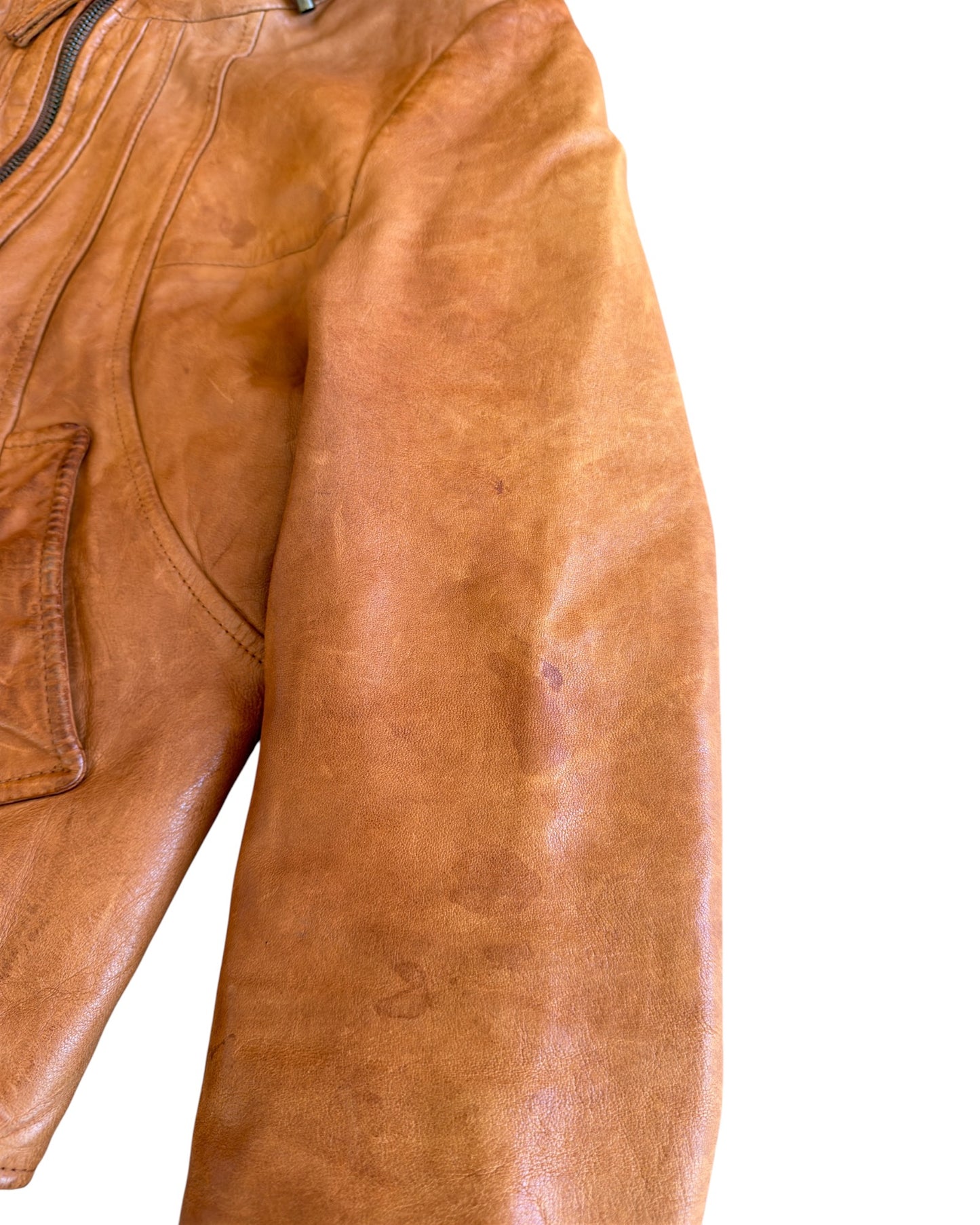 GOA Raccoon Fur Sheepskin Leather Riders Jacket