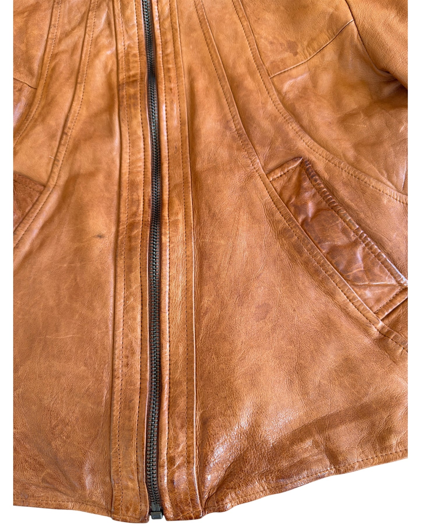 GOA Raccoon Fur Sheepskin Leather Riders Jacket