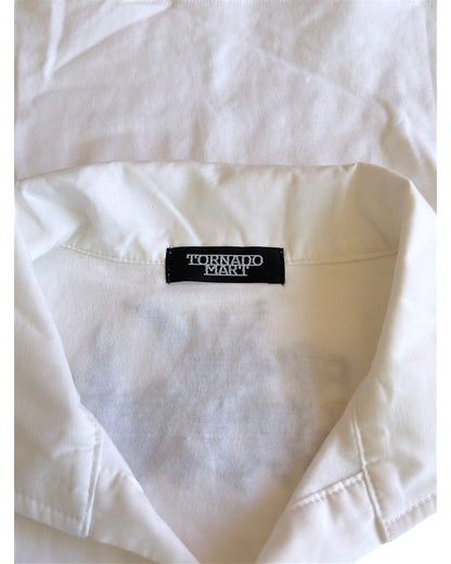 Tornado Mart Floral Embroidery Snap Button Up Polo Shirt