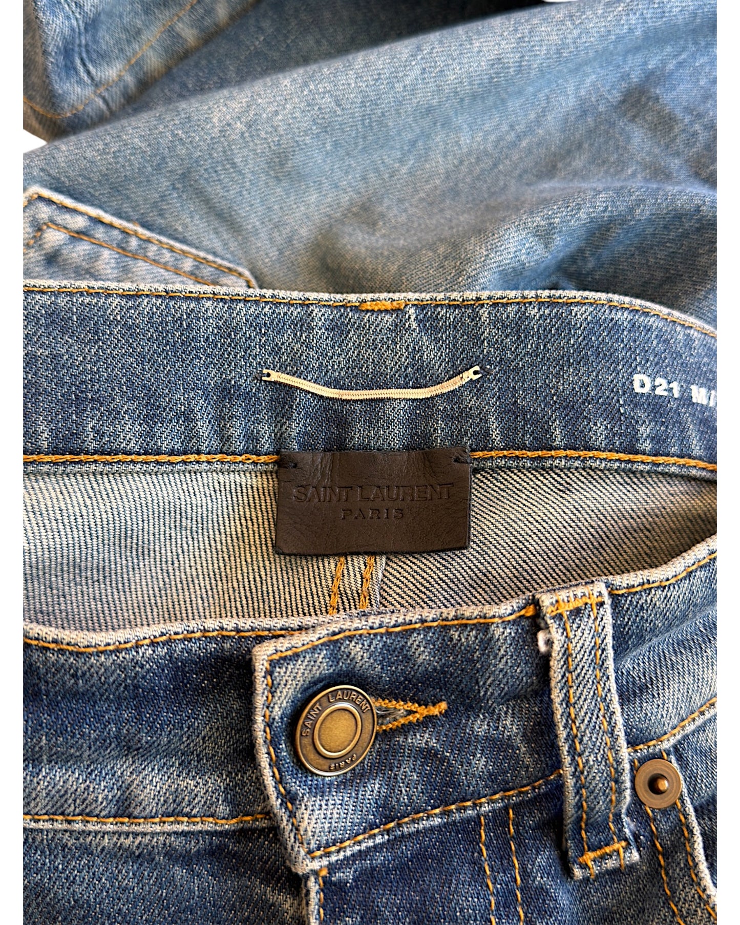 Saint Laurent D21 Light Blue Stone Washed Denim Jeans